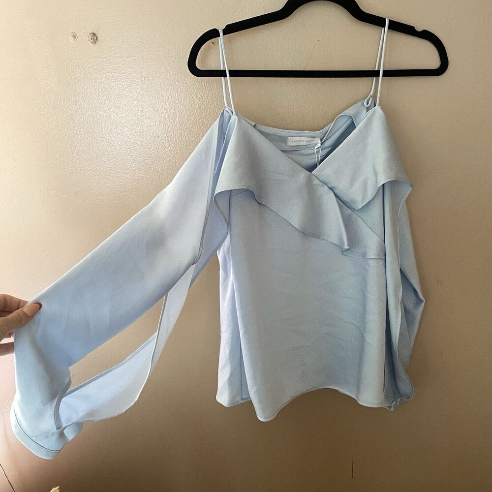 Jonathan Simkhai Light Blue Ruffle Blouse - Picture 16 of 16